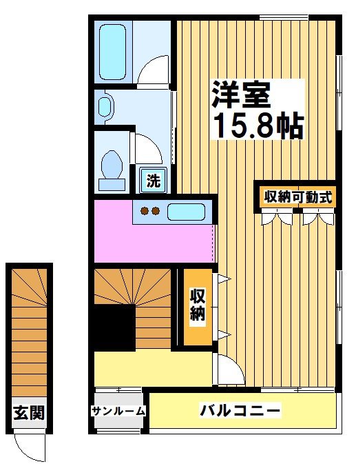 京王線 つつじケ丘駅 徒歩7分 2階建 築21年の間取り写真