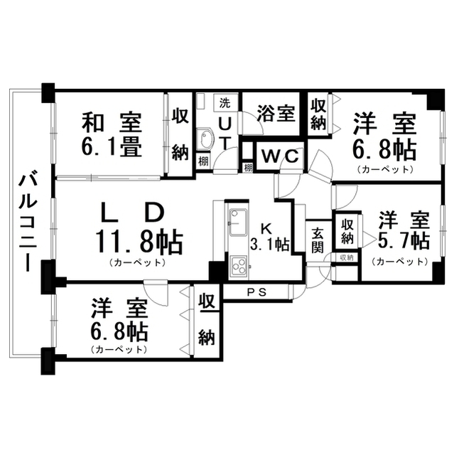 ソピア鶴ケ岱の間取り