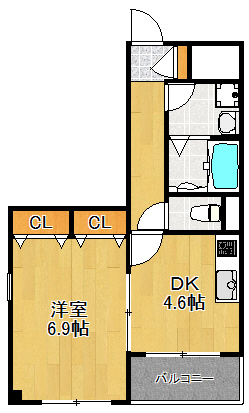 横浜市港北区箕輪町のマンションの間取り