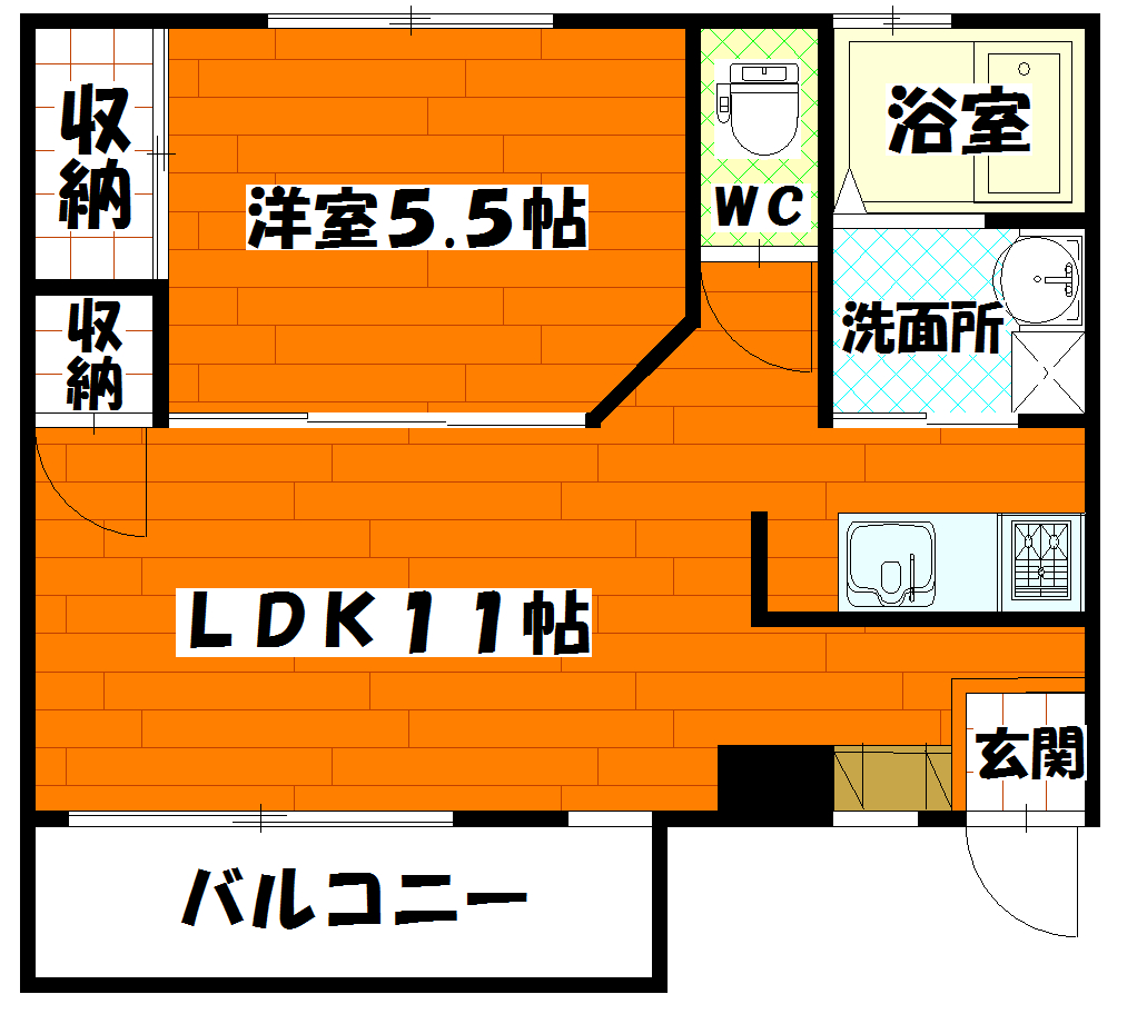 広島市中区東千田町のマンションの間取り