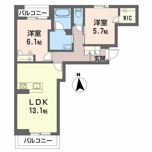 ヴォワレ　エ　フルール新北町の間取り