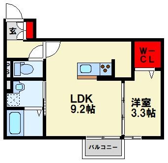 北九州市八幡西区大字本城のアパートの間取り