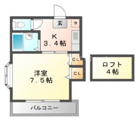 大阪府門真市末広町（マンション）の賃貸物件の間取り