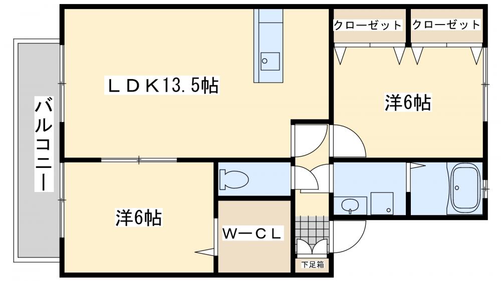 ラフィーネ水巻 Aの間取り