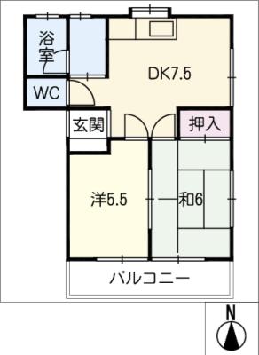 コーポアロー内張の間取り