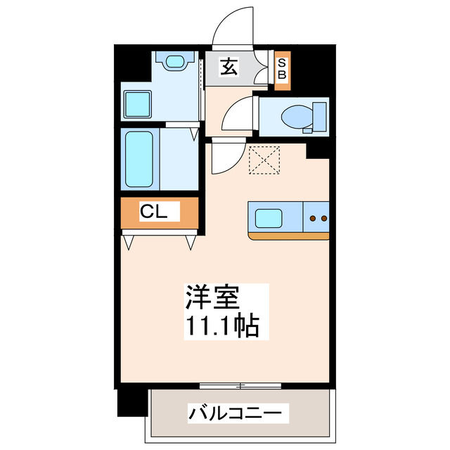 熊本県熊本市中央区新屋敷２（マンション）の賃貸物件の間取り