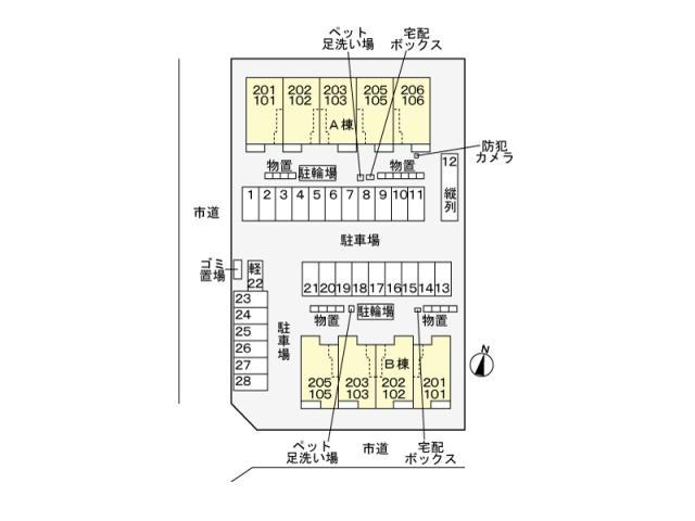 【会津若松市石堂町のアパートの駐車場】