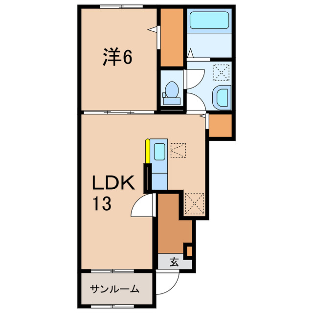 会津若松市石堂町のアパートの間取り