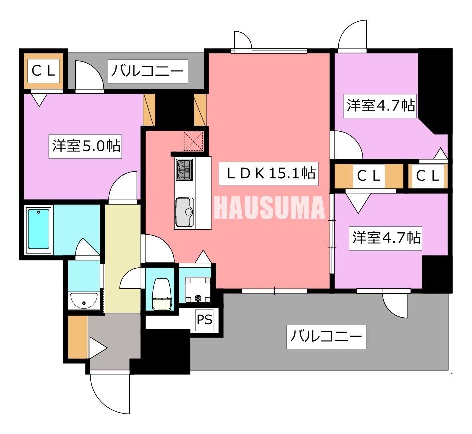 【北区西ケ原のマンションの間取り】