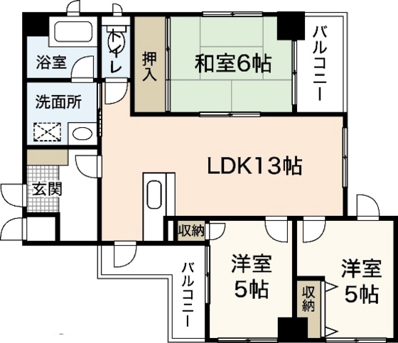 広島市西区天満町のマンションの間取り