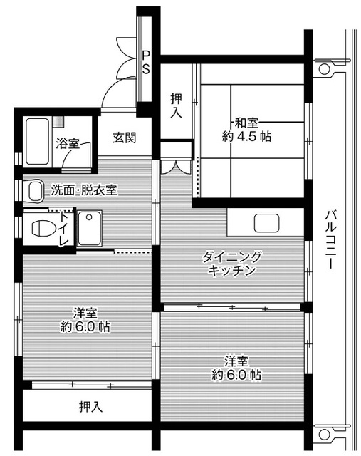 ビレッジハウス検見川11号棟の間取り