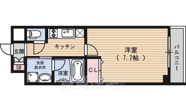 京都市下京区坊門中之町のマンションの間取り