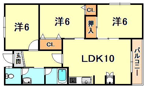 神戸市灘区高尾通のマンションの間取り