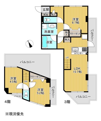 エクセルシオール湘南辻堂の間取り