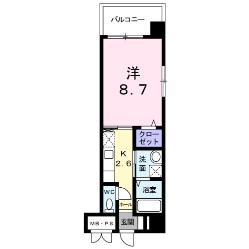 大牟田市本町のマンションの間取り