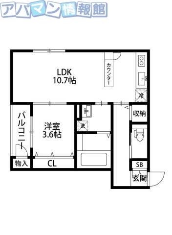 新潟市江南区早苗のアパートの間取り