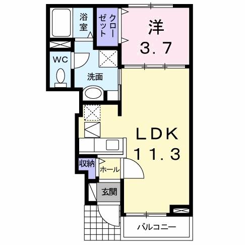 北九州市小倉南区下石田のアパートの間取り