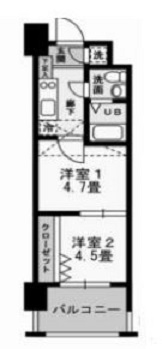 福岡市博多区住吉のマンションの間取り