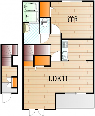 【下関市王司上町のアパートの間取り】