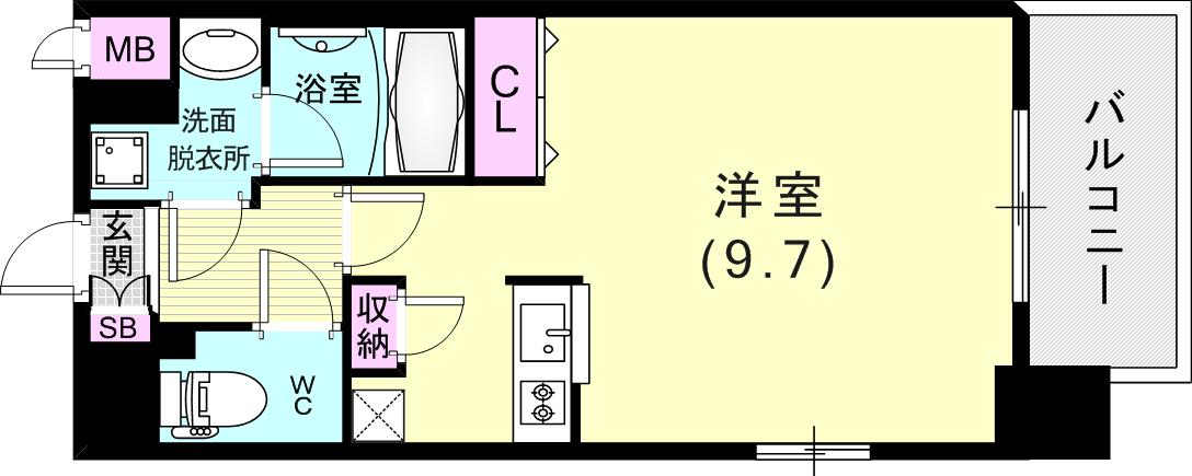 エイペックス神戸みなと元町コーストラインの間取り