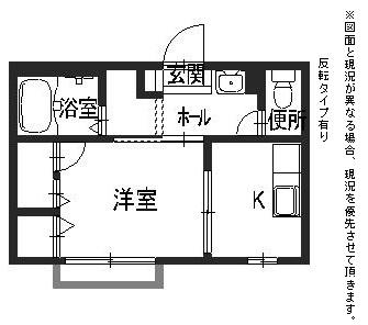 彦根市野瀬町のアパートの間取り