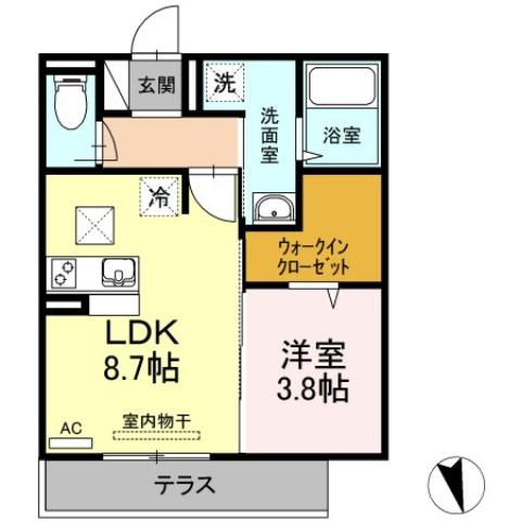 福山市港町のアパートの間取り