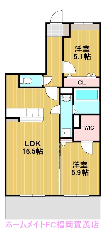 福岡市早良区次郎丸のマンションの間取り