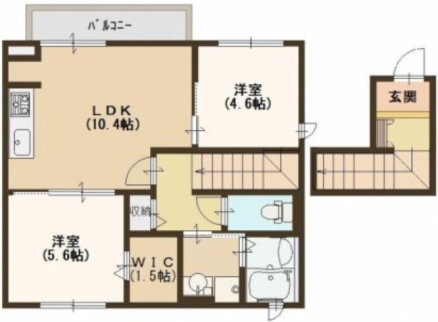 東大阪市新家のアパートの間取り