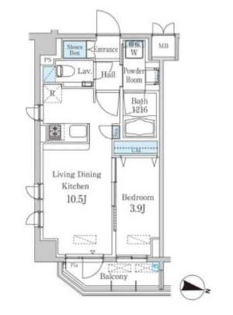 渋谷区南平台町のマンションの間取り