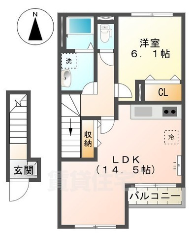 大和高田市大字池田のアパートの間取り