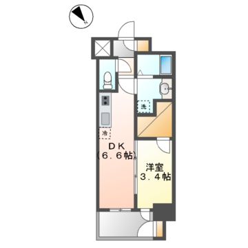 エステムコート名古屋新栄IVネストの間取り