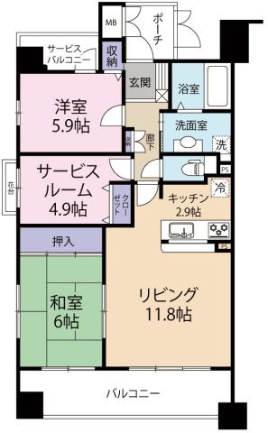 コスモグランディ通町の間取り