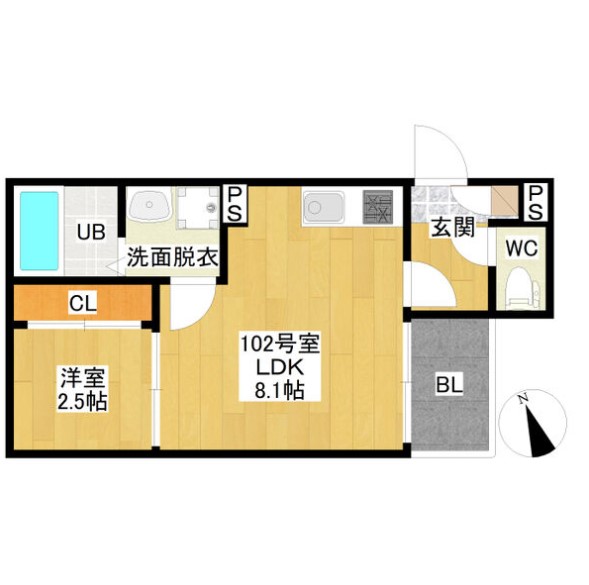 名古屋市中川区荒江町のアパートの間取り