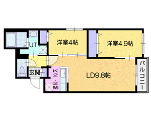 サリーレ新札幌Ａの間取り