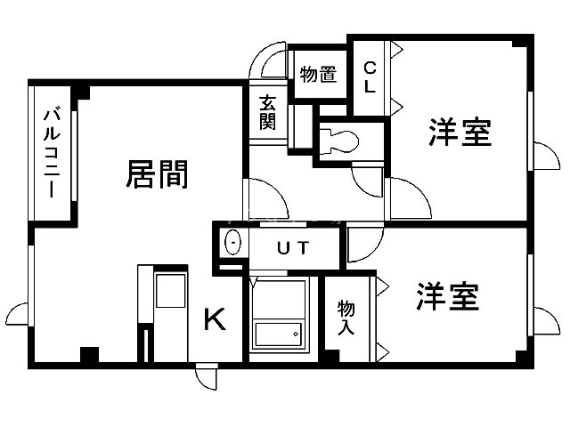 北斗市追分のアパートの間取り