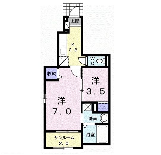 桐生市相生町のアパートの間取り