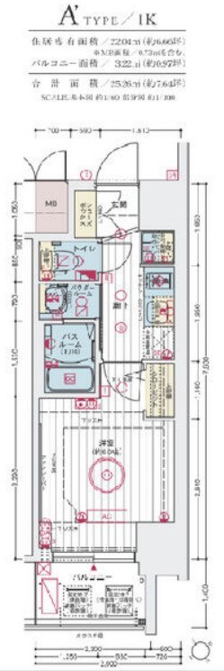 エステムコート神戸湊町の間取り