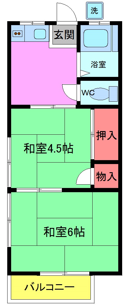 江戸川区一之江のアパートの間取り