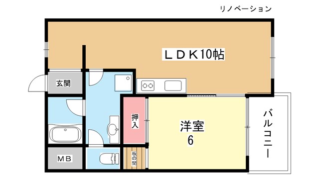 豊中市長興寺北のマンションの間取り