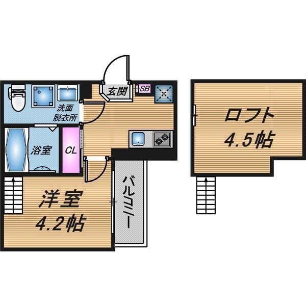 京都市中京区西ノ京御輿岡町のアパートの間取り