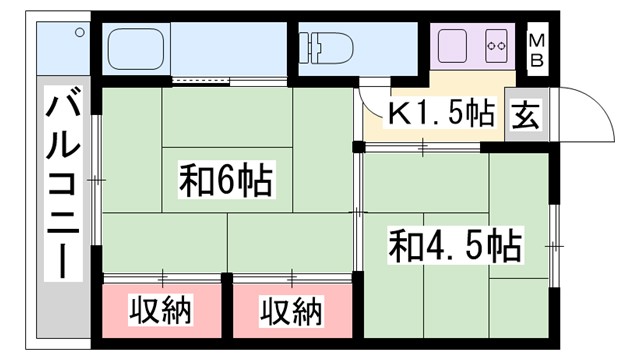 ビレッジハウス西夢前第二の間取り