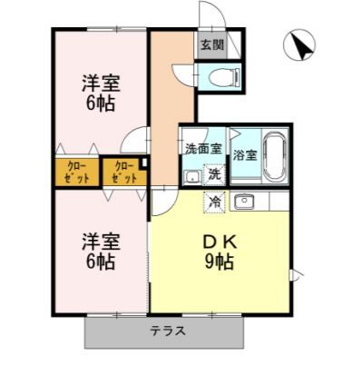 岡崎市鴨田町のアパートの間取り