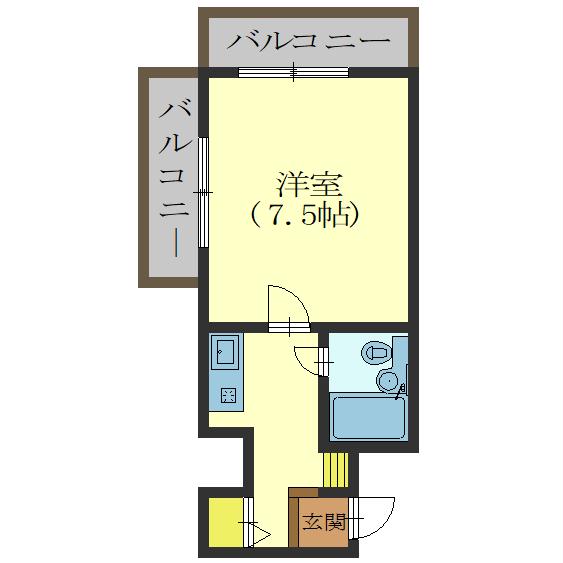 函館市大森町のマンションの間取り