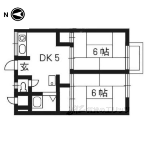 京都市南区上鳥羽北戒光町のアパートの間取り