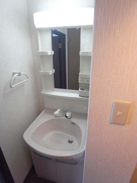 洗面設備　スペースが確保できる洗面所です