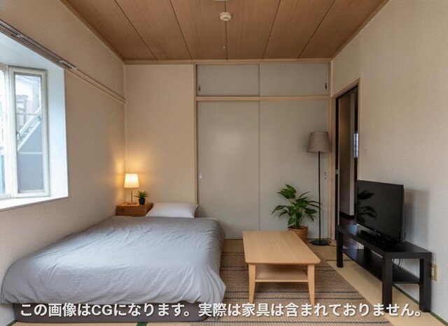 居室・リビング　和室６畳。家具や調度品の画像はＣＧとなります。