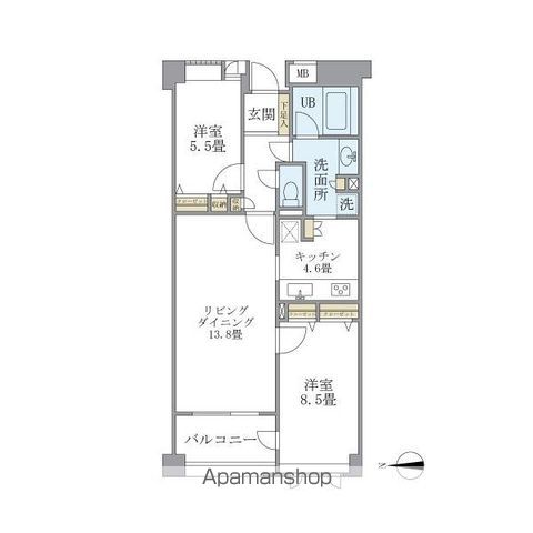 アパートメンツ東山の間取り写真