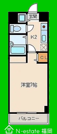 地下鉄空港線 西新駅 徒歩5分 8階建 築28年の間取り写真