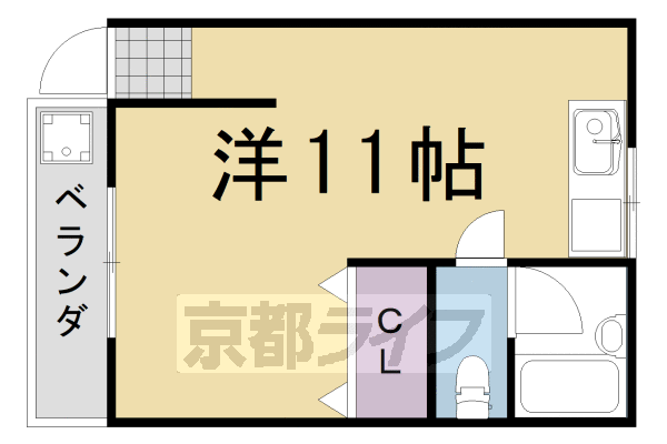 京都市西京区桂乾町のマンションの間取り