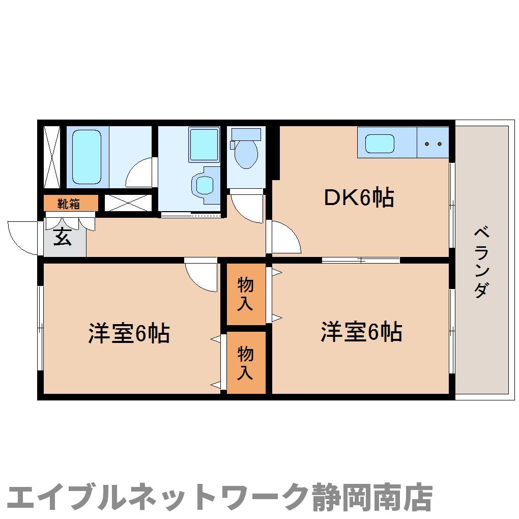 藤枝市田沼のマンションの間取り